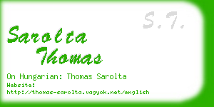 sarolta thomas business card